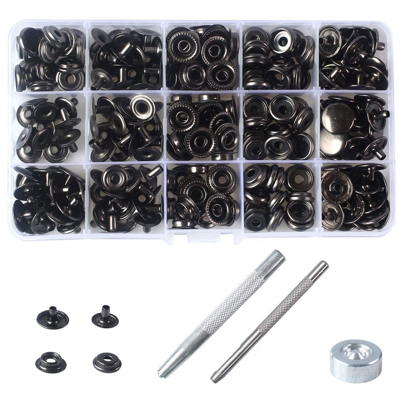 INNETOC 70 Sets 15mm 5/8" Heavy Duty Snap Fasteners Kit, Metal Snaps for Leather Crafts Sewing Repair Clothing Button Kit with Snap Installation Tool - Image 1